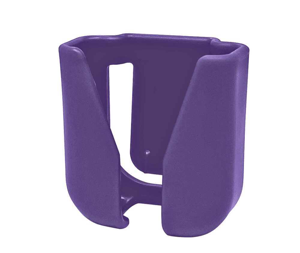 Purple plastic open cylindrical holder